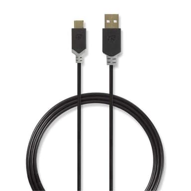 Nedis USB 2.0-kabel | Typ-C, hane - A-hane | 1.0 m | Antracit