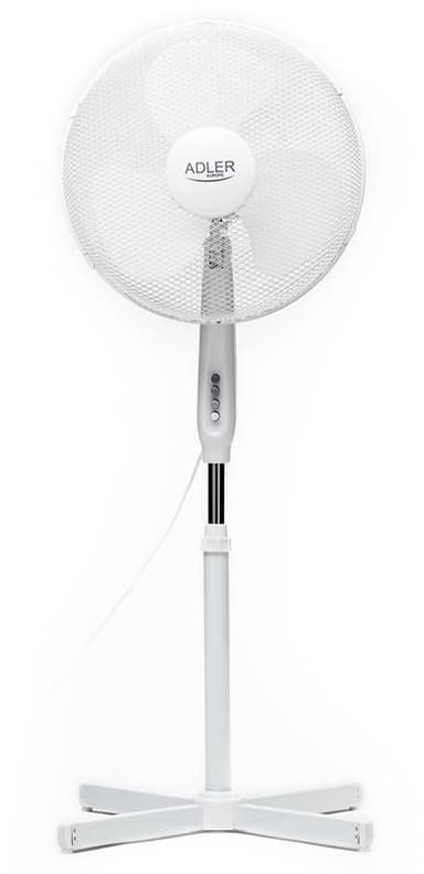 Adler AD 7305 stor golvfläkt, 90W, 40 cm, Vit