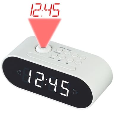 Denver Klockradio med projektion Vit