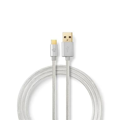 Nedis USB 2.0-kabel | Typ-C, hane - A-hane | 2.0 m | Aluminium