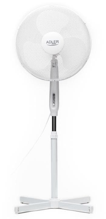 Adler AD 7305 stor golvfläkt, 90W, 40 cm, Vit