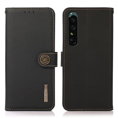 Mobilplånbok 3-kort läder RFID Sony Xperia 1 IV - Svart