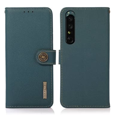 Mobilplånbok 3-kort läder RFID Sony Xperia 1 IV - Grön