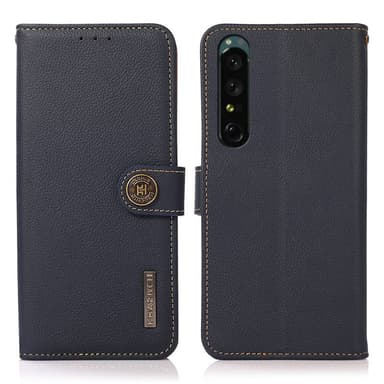 Mobilplånbok 3-kort läder RFID Sony Xperia 1 IV - Blå