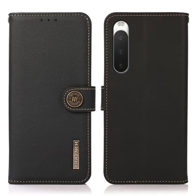 Mobilplånbok 3-kort läder RFID Sony Xperia 10 IV - Svart