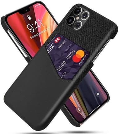 Skal med kortfodral till iPhone 12 Mini, Svart