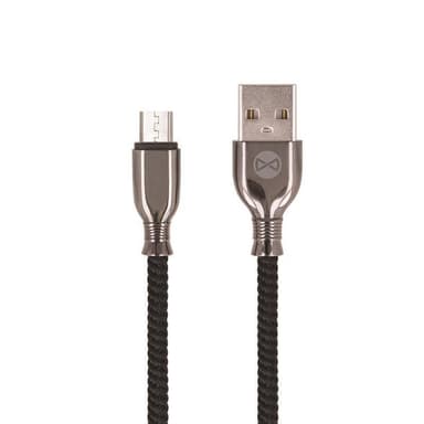Forever Tornado - microUSB-kabel för Snabbladdning (3A), 1m, Svart