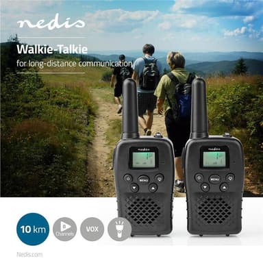 Walkie talkie | Räckvidd 10 km | 8 kanaler | VOX | Laddningsbara