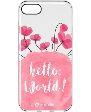 CellularLine Bloom, TPU skal iPhone 7/8/SE(2nd gen), Transparant med blommor