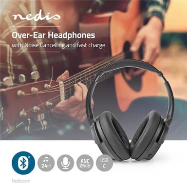 Over-ear-hörlurar med Bluetooth | 24 timmars speltid | 25 dB brus