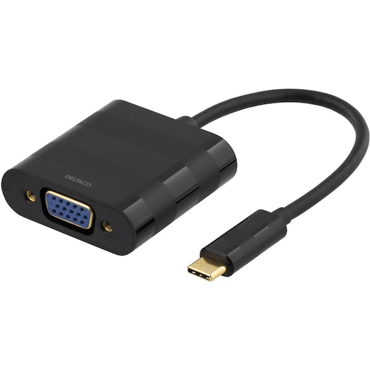 DELTACO USB 3.1 till VGA adapter, USB Typ C - VGA, svart