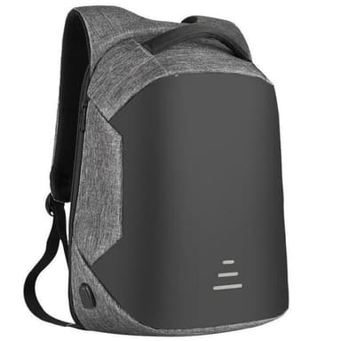 Ryggsäck Inbrottsäker, med USB laddning - Grå