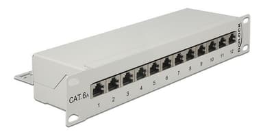 Delock 10"" Patch Panel 12 Portar, Cat.6A grå