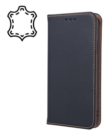 Smart Pro - Plånboksväska i äkta läder till Samsung A40, Svart