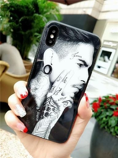 Best Quality - Tempered glass rear cover, TPU frame iPhone 8, Fear
