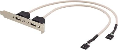 DELTACO 2x5 polig USB kontakt för moderkort med USB stöd, 30 cm (USB-1)