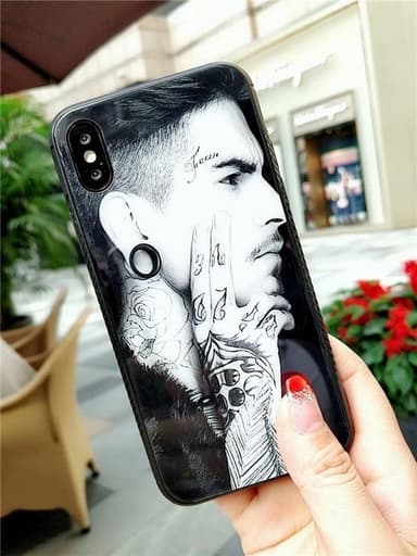 Best Quality - Tempered glass rear cover, TPU frame iPhone 8, Fear
