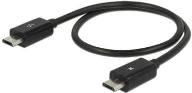 DeLOCK Power Sharing Cable, Micro B ha - Micro B ha OTG, 0,3m svart