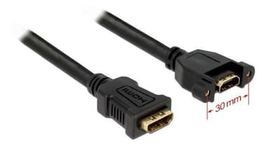 DeLOCK HDMI-kabel för panelmontage, 2xHDMI 19-pin ho, 0,25m