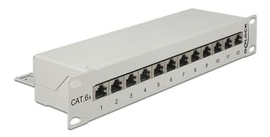 Delock 10"" Patch Panel 12 Portar, Cat.6A grå