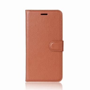 Plånboksväska i läderimitation med kortfack, iPhone X, Brun