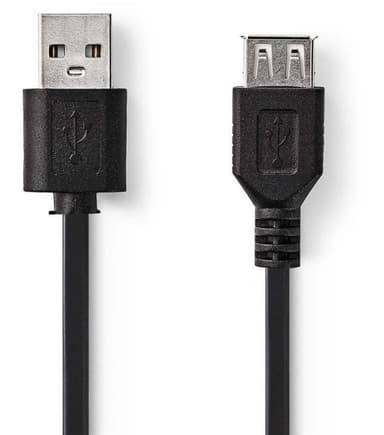USB 2.0-kabel | A-hane - USB A-hona | 2.0 m | Svart
