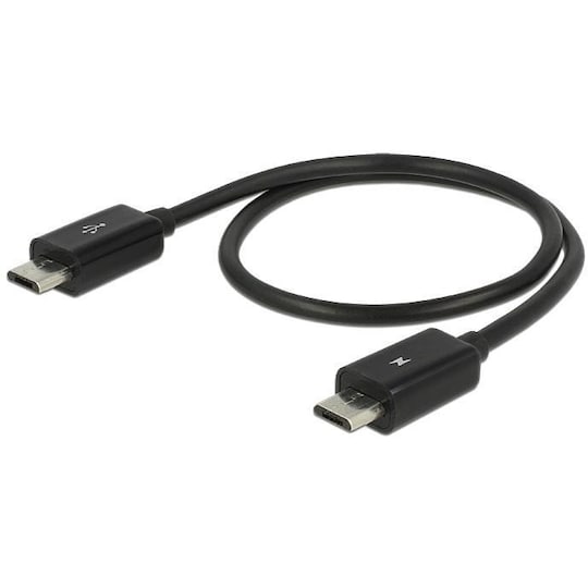 DeLOCK Power Sharing Cable, Micro B ha - Micro B ha OTG, 0,3m svart