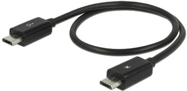 DeLOCK Power Sharing Cable, Micro B ha - Micro B ha OTG, 0,3m svart