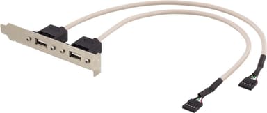 DELTACO 2x5 polig USB kontakt för moderkort med USB stöd, 30 cm (USB-1)