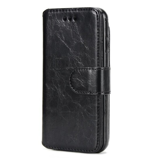 Plånboksväska i PU-läder - iPhone XR, Svart
