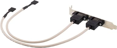 DELTACO 2x5 polig USB kontakt för moderkort med USB stöd, 30 cm (USB-1)