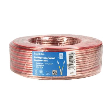LogiLink Högtalarkabel 2x1,5 25m Tr