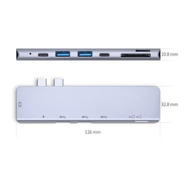 7-i-1 USB-C dockningsstation Silver