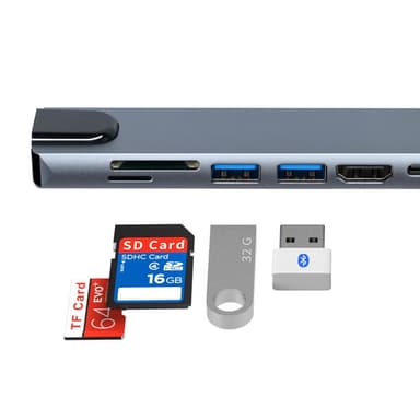 8-i-1 USB-C dockningsstation Grå