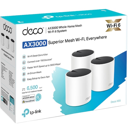 TP-Link DecoX55 mesh WiFi-system AX3000 3-pack