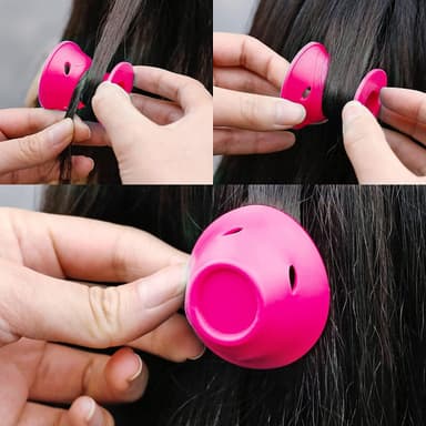 Magiska hårspolar silikon 10-pack Rosa