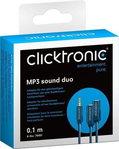 3,5 mm AUX-adapterkabel, stereo
