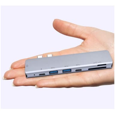 7-i-1 USB-C dockningsstation Silver