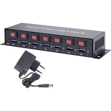 Renkforce 7 Port USB-Hub 3.0 Metallhölje, individuellt