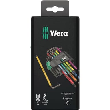 Vinkelskruvmejselset 9 delar Wera 967/9