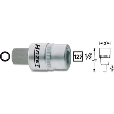 Hazet 986-9 Inner-sexkantig Hylsnyckel-bitsinsats 9 mm