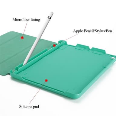 Fordral med förvaring, USB kabel Apple iPad 9.7"" 2017, 2018, Turkos