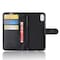 Plånboksväska i läderimitation med kortfack till iPhone X/XS, Svart