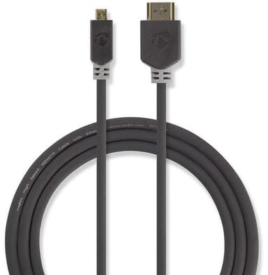 Höghastighets HDMI-kabel med Ethernet | HDMI-HDMI-mikro | 2.0 m | Antracit