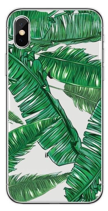 TPU Regnskogsskal till iPhone X/XS, Palmblad