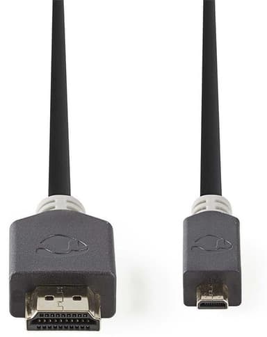 Höghastighets HDMI-kabel med Ethernet | HDMI-HDMI-mikro | 2.0 m | Antracit