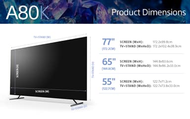 Sony 65” A80K 4K OLED Smart TV (2022)