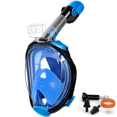 Helmask cyklop med snorkel och GoPro fäste - svart/blå - L/XL