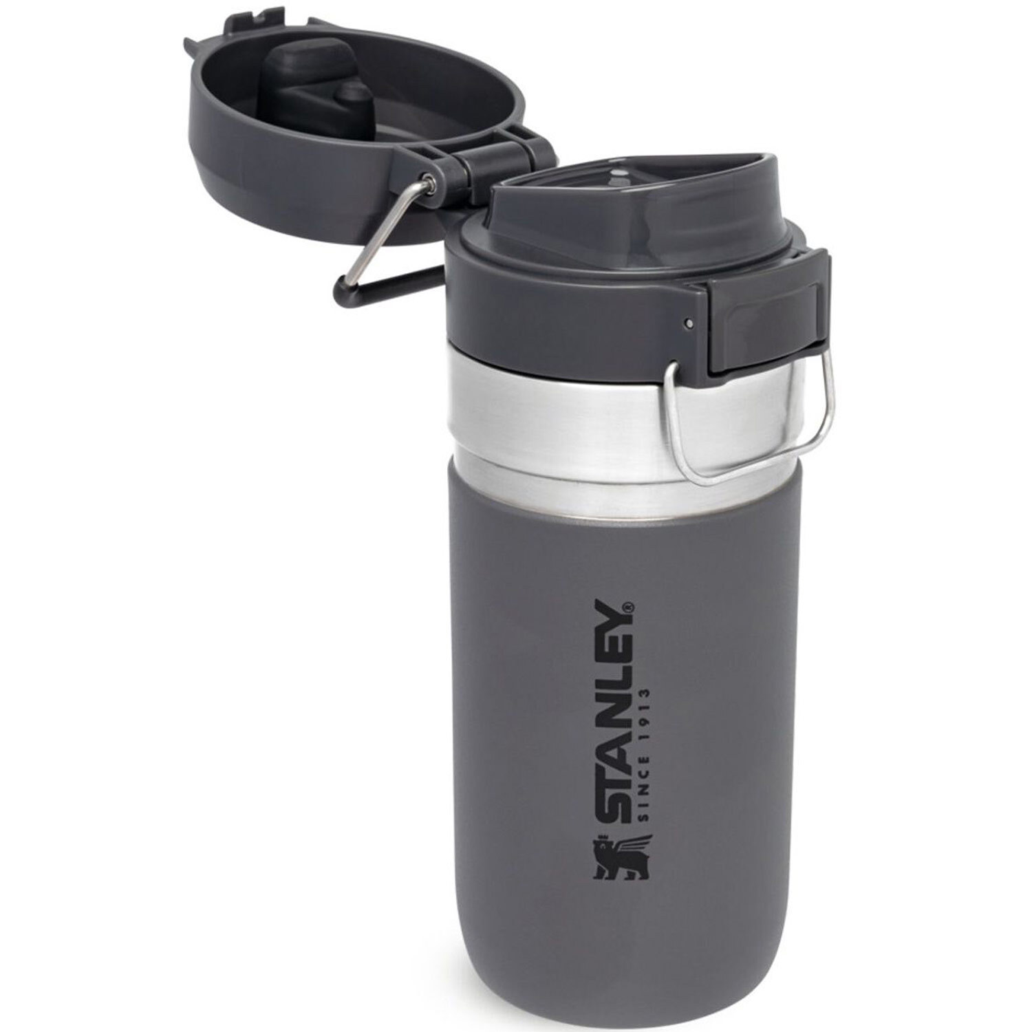 The Quick Flip Vattenflaska 0,47L Charcoal