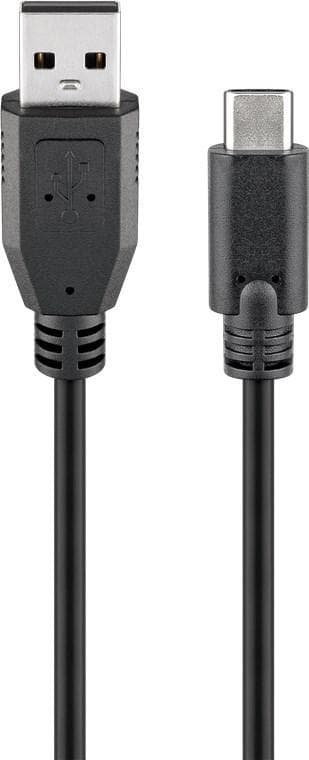 USB 2.0-kabel USB-C™ till USB A, svart